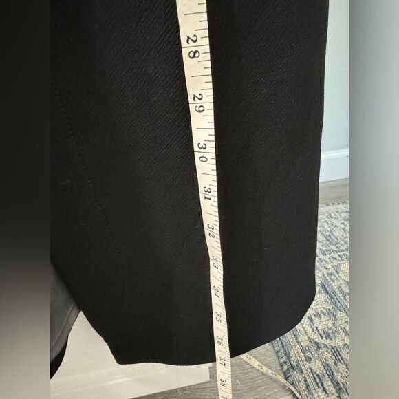 J Crew Women's Coat Wool Blend Long Black Fitted Size 10 Work Travel Casual - Picture 6 of 8